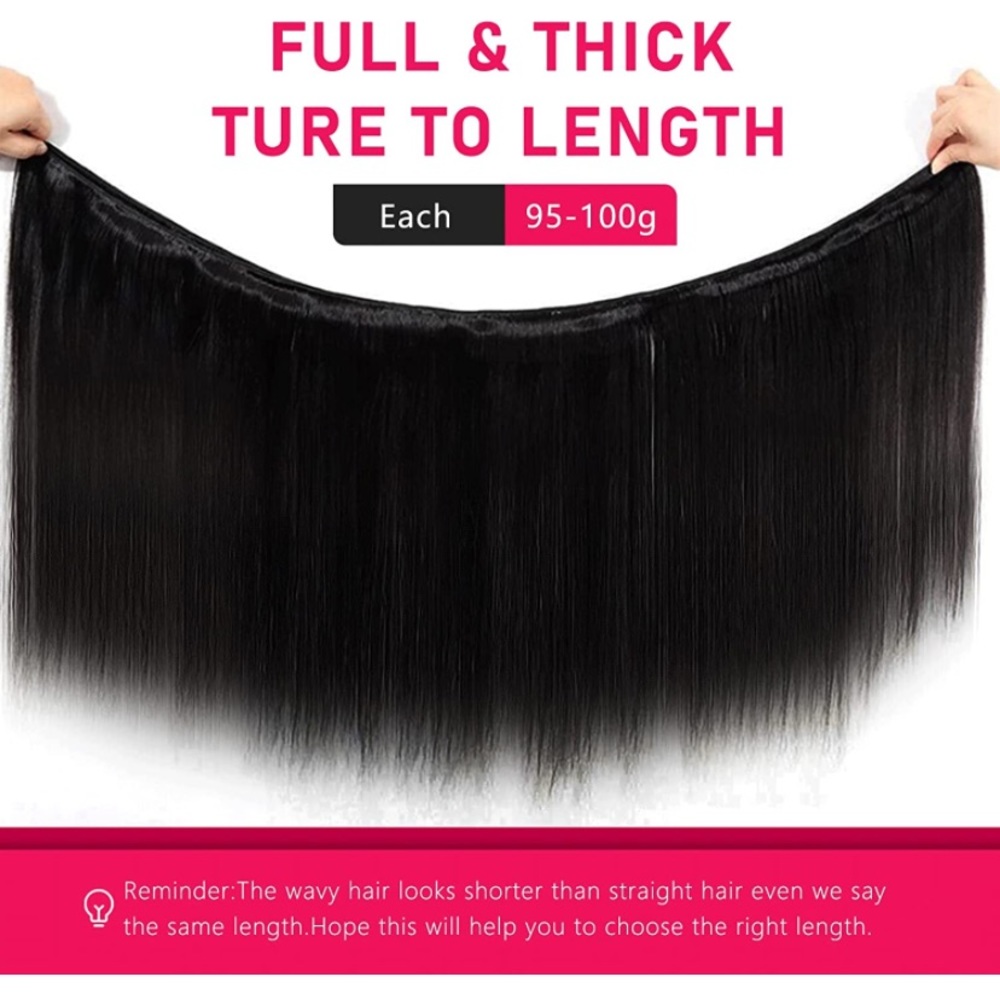 Human Hair Bundles 24 inches Body Wave/Straight top grade 12A Virgin Hair Bundle
